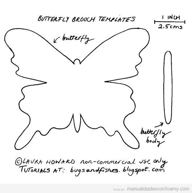 Plantilla o Molde forma de mariposa para manualidades foamy