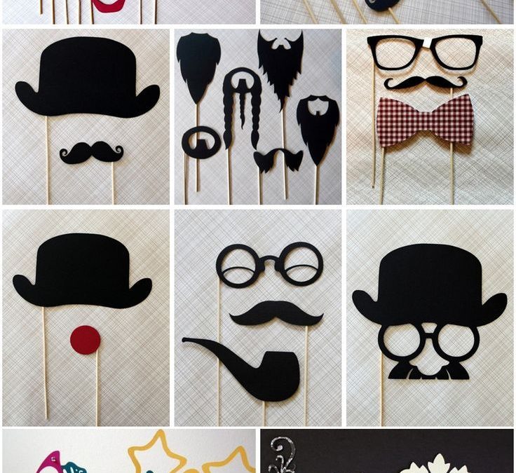 Manualidads en goma eva para fiestas, bigotes, sombreros y gafas