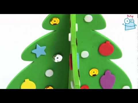 Árbol de Navidad 3D hecho con goma eva (vídeo paso a paso)