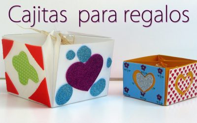 Cajita de regalo hecha con cartulina y decorada con goma eva, videotutorial