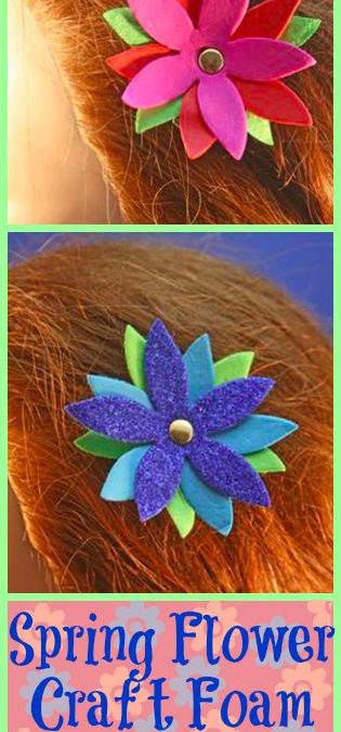 Flor de goma eva, clip del pelo con forma de flor