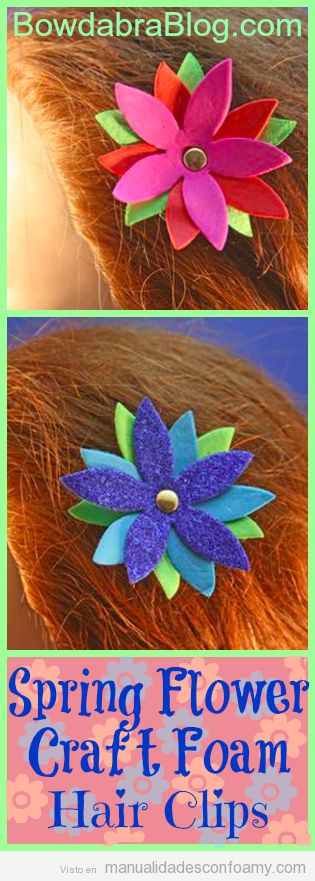 Flor de goma eva, clip del pelo con forma de flor
