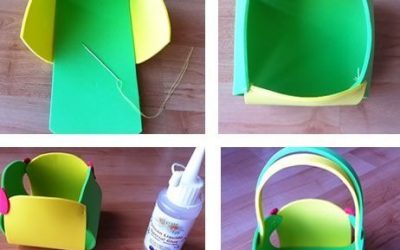 Cómo hacer una cesta para caramelos en goma eva, tutorial paso a paso