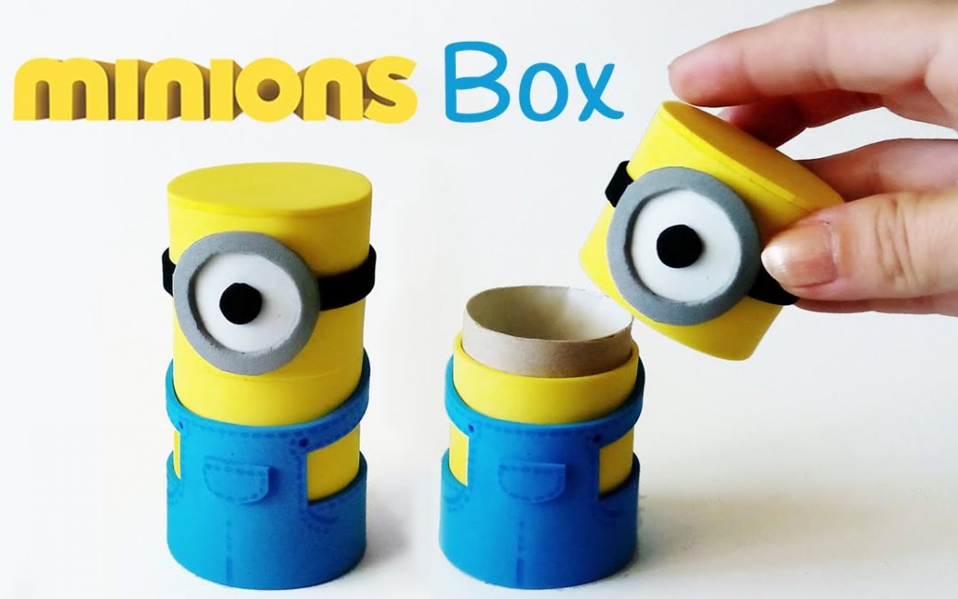 Muñecos Minions hechos con rollo de papel de WC y goma eva (Videotutorial)