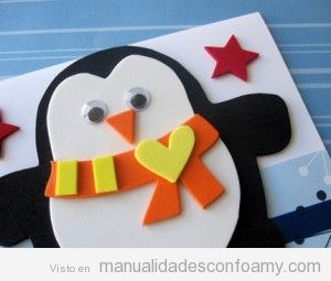Pingüinos de foamy, manualidad para niños en Navidad 2