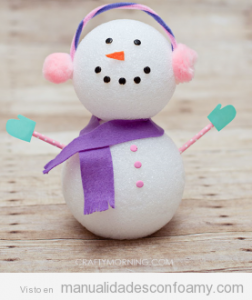 Muñeco de nieve, manualidades goma eva fáciles niños