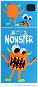 Manualidades fáciles niños goma eva Halloween, monstruo