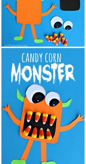 Manualidades fáciles niños goma eva Halloween, monstruo