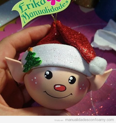 Decoraciones de Navidad hechas con goma eva por Erika Manualidades