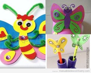 Ideas manualidades mariposas de foamy para niños