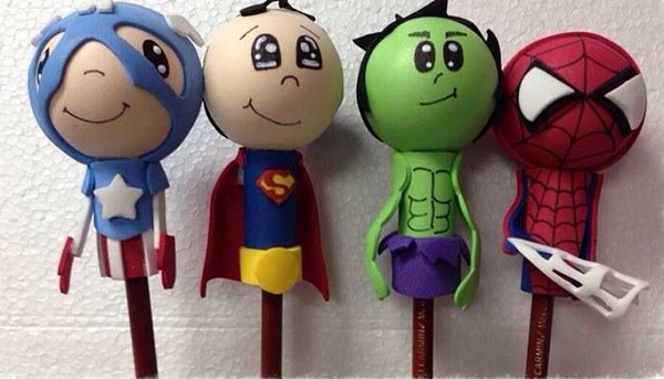 Toppers lápices superheroes