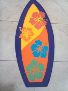 Manualidades foamy playa, tabla surf